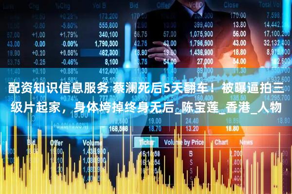 配资知识信息服务 蔡澜死后5天翻车！被曝逼拍三级片起家，身体垮掉终身无后_陈宝莲_香港_人物